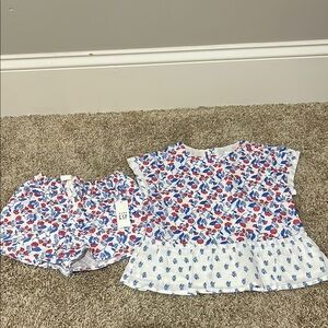 GAP Red and Blue flower Patterned set